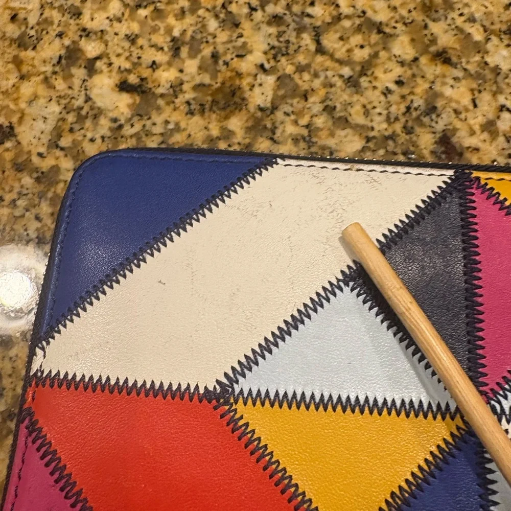 Tory Burch Diamond Stitch Zip Continental Wallet Patchwork